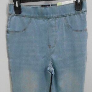 MetHera Ladies Light Wash Blue Pull On Skinny Leg Jeggings Stretch Denim Size-4